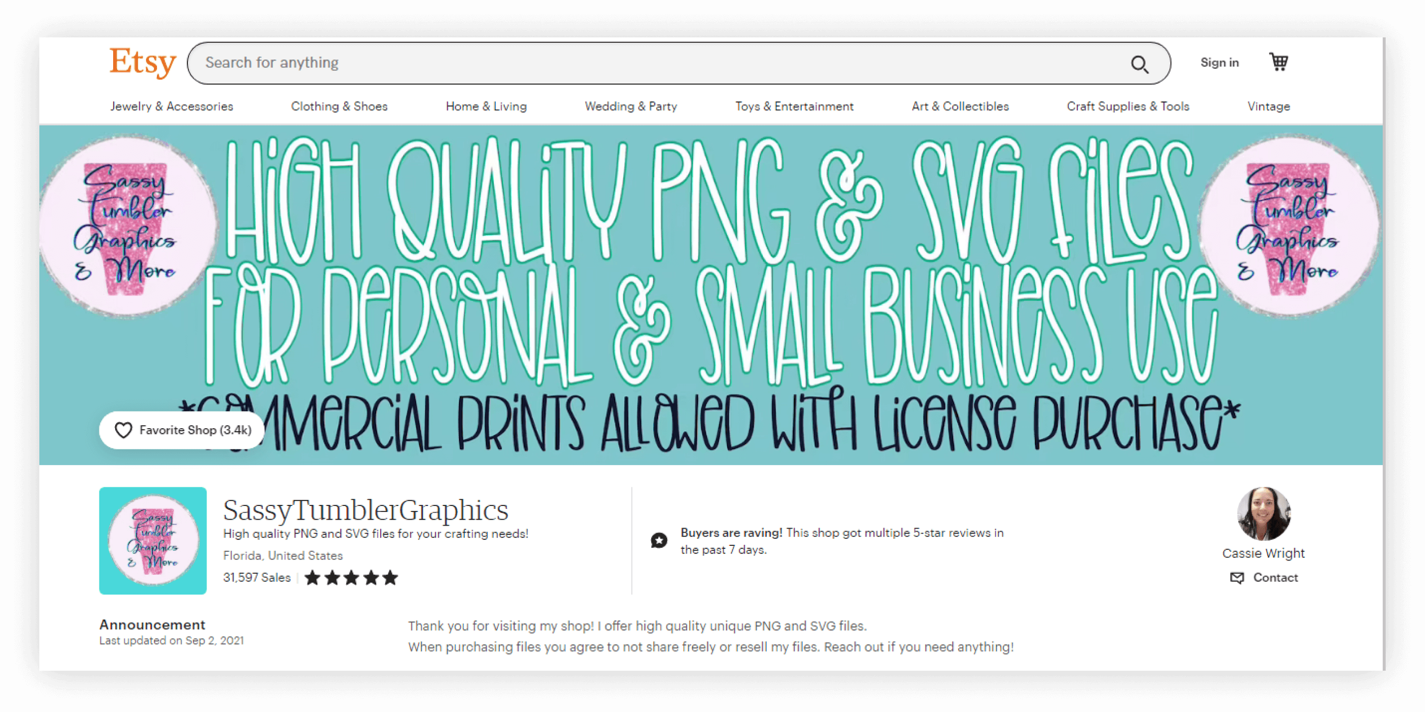 Etsy Seller Interview with Cassie of Sassy Tumbler Graphics